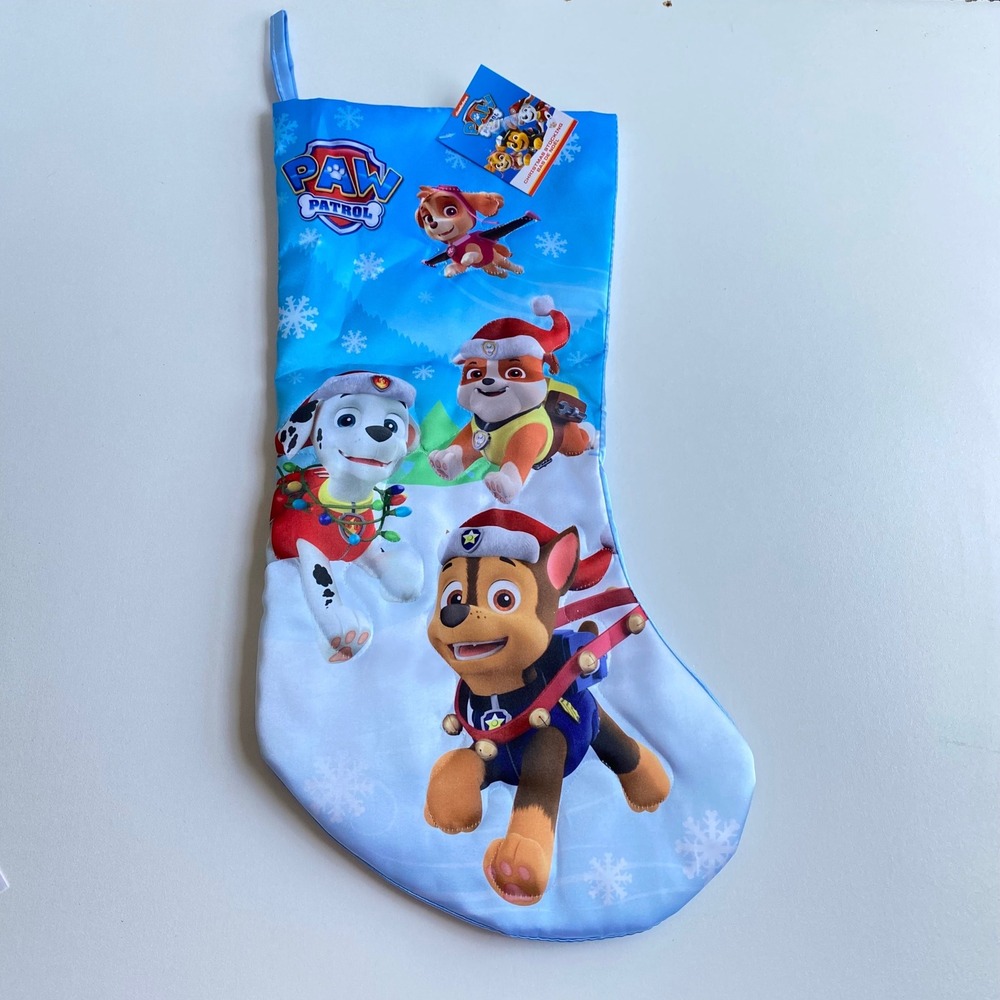 Paw Patrol Christmas Stocking 19" Holiday Santa‎ Hat Chase Marshall Skye Plush